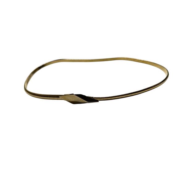 Vintage 1980s Gold Stretch Skinny Buckle Belt Small - Picture 1 of 6